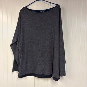 Lands End Navy Layered Long Sleeve Top 3X Knit